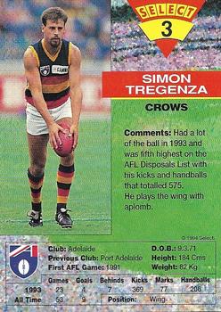 1994 Select AFL #3 Simon Tregenza Back